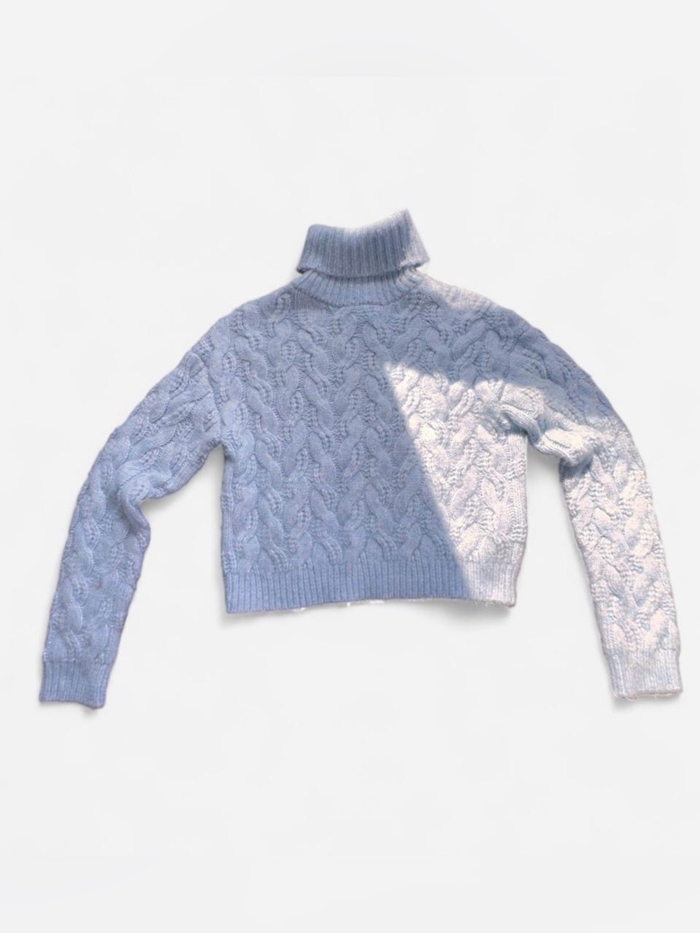 Jessica Simpson Light Blue Cable Knit Turtleneck Sweater